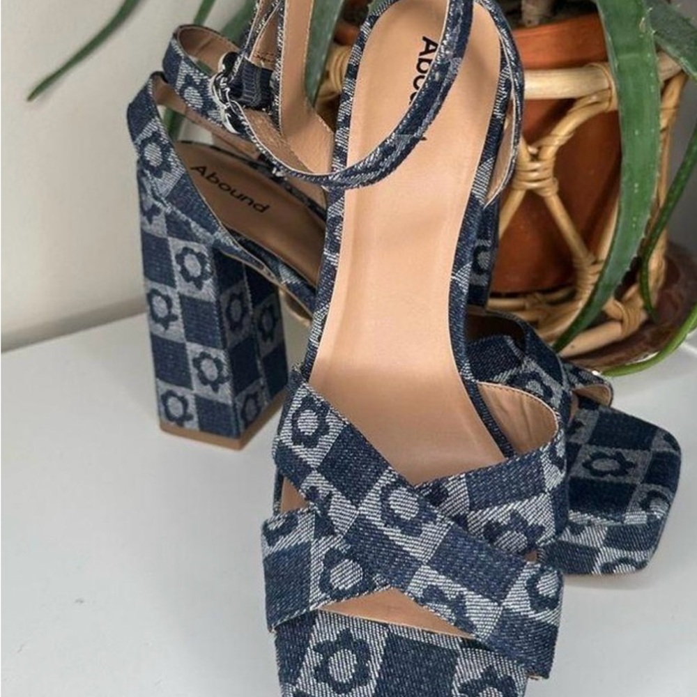 Abound Denim Patterned Platform Heels - image 3